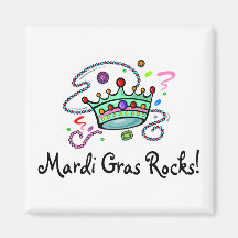 Mardi Gras Rocks Crown Fridge Magnets