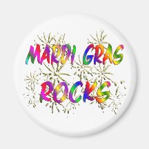 Mardi Gras Rocks Fridge Magnet