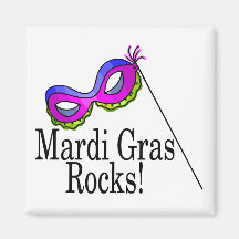 Mardi Gras Rocks Mask Magnets