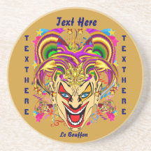 Mardi Gras View large in design Please View Notes Beverage Coaster