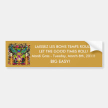 Mardi Gras Witch Doctor-Skull V-3-T Bumper Sticker