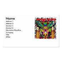 Mardi Gras Witch Doctor-Skull V-3-T Business Card Templates