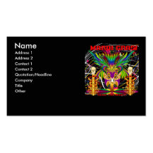 Mardi Gras Witch Doctor-Skull V-3-T Business Cards