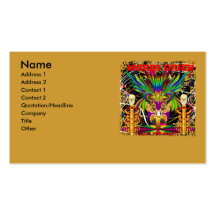 Mardi Gras Witch Doctor-Skull V-3-T Business Cards