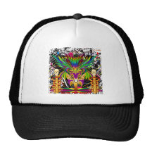 Mardi Gras Witch Doctor-Skull V-3-T Trucker Hats