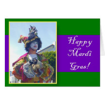 Mardis Gras Clown greeting card