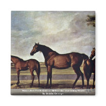 Mares And Foals Anxious Before An Impending Storm Refrigerator Magnets