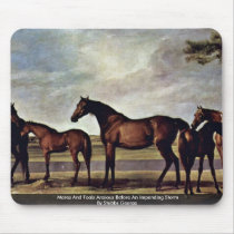 Mares And Foals Anxious Before An Impending Storm Mousepads