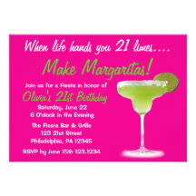Margarita 21st Birthday Invitation