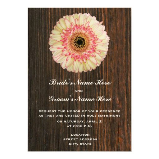 Marguerite de Gerbera et faire-part de mariage de 