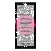 Marguerite fuchsia de Gerbera de rouleau avec noir Carte Double En Couleur
