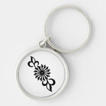 Marguerite noire et blanche porte-clefs
