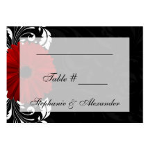 Marguerite rouge et noire et blanche de Gerbera de Modèle De Carte De Visite