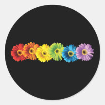 Marguerites d'arc-en-ciel autocollants