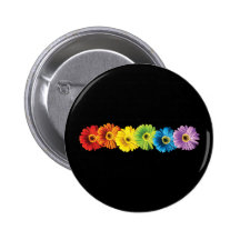 Marguerites d'arc-en-ciel badges avec agrafe