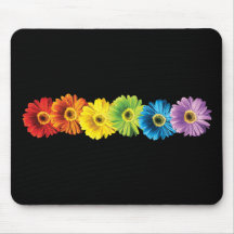 Marguerites d'arc-en-ciel tapis de souris