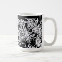 Marguerites en noir et blanc, tasse