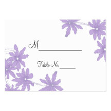 Marguerites pourpres épousant des cartes d'endroit carte de visite