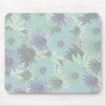 marguerites transparentes de vert bleu tapis de souris