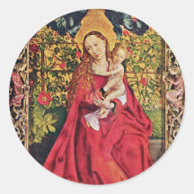 Maria In The Rose Grove By Schongauer Martin (Best Round Sticker