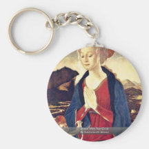 Maria With The Child By Baldovinetti Alesso Key Chain