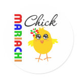 Mariachi Chick Round Stickers
