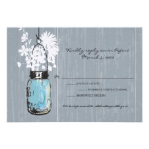 Mariage accrochant rustique de pot de maçon de RSV Faire-parts