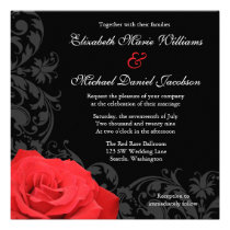 Mariage de Flourish de rose rouge invitations