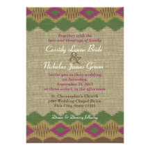 Mariage de motif de sud-ouest invitations personnalisées
