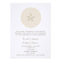Mariage de plage - dollar de sable faire-part personnalisables