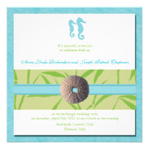 Mariage de plage - invitations bleus de mariage d'