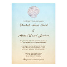 Mariage de plage tropical de coquillage faire-part personnalisables