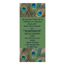 Mariage de plume de paon carton d'invitation