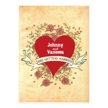 Mariage de rock (roses) invitations personnalisées