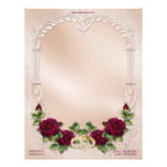 Mariage de satin dans le rose - personnaliser en-tête de lettre avec motif