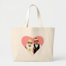 Mariage de singe de chaussette sacs fourre-tout