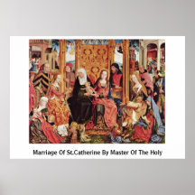 Mariage de St.Catherine par le maître du saint Posters