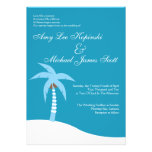 MARIAGE DES CARAÏBES BLEU DE DESTINATION DE PALMTR FAIRE-PART PERSONNALISÉ
