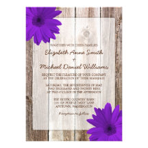 Mariage en bois de grange rustique pourpre de marg invitation
