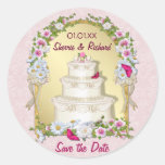 Mariage floral de gâteau autocollants