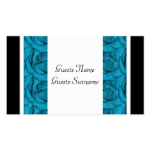 Mariage floral noir blanc bleu cartes de visite professionnelles