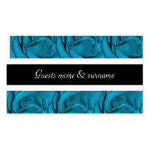 Mariage floral noir blanc bleu modèles de cartes de visite