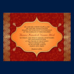 Mariage indien doré de cadre de bord invitations