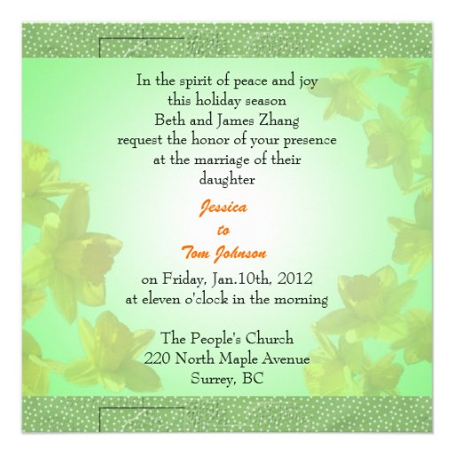 mariage, invitation des parents de la jeune mariée