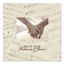 mariage moderne de musicnotes vintages romantiques  tirage photo