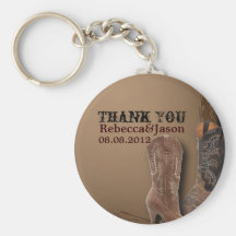 Mariage occidental de bottes de cowboy de pays porte-clef
