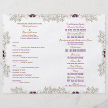 Mariage pourpre vintage "programme de mariage " prospectus customisé