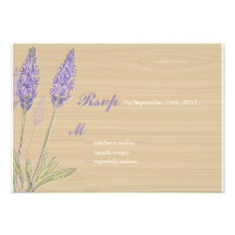 Mariage rustique de lavande invitations personnalisées
