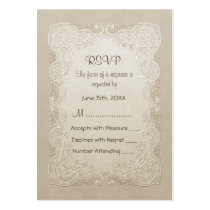Mariage vintage de dentelle de papillon - RSVP cartes professionnelles