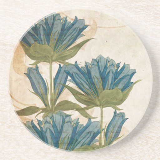 Mariage vintage de fleurs bleues dessous de verres
